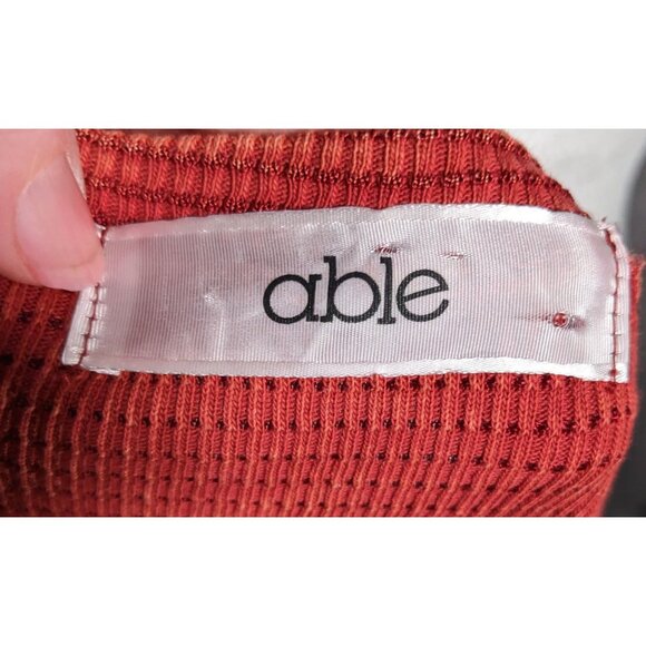 Able Bohemian Textured Knit Thermal Dress With Embroidered Floral Applique Accen - Picture 4 of 7